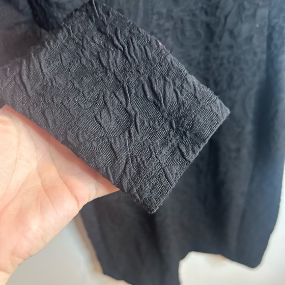 H&M size S, long sleeve black dress with jacquard print, scoop neck - Picture 3 of 7